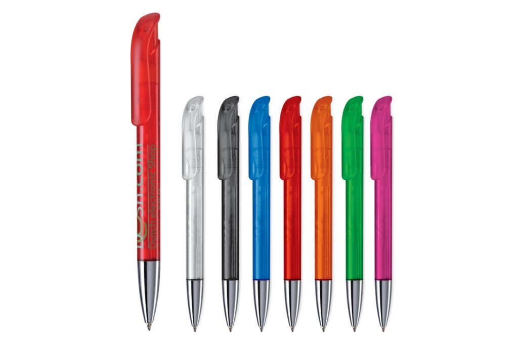 Stylo bille Atlas transparent et pointe métal