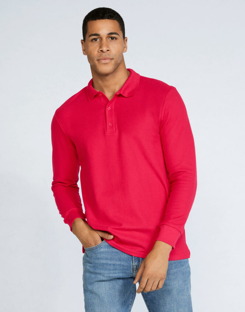 Premium Cotton Adult Double Piqué Polo LS