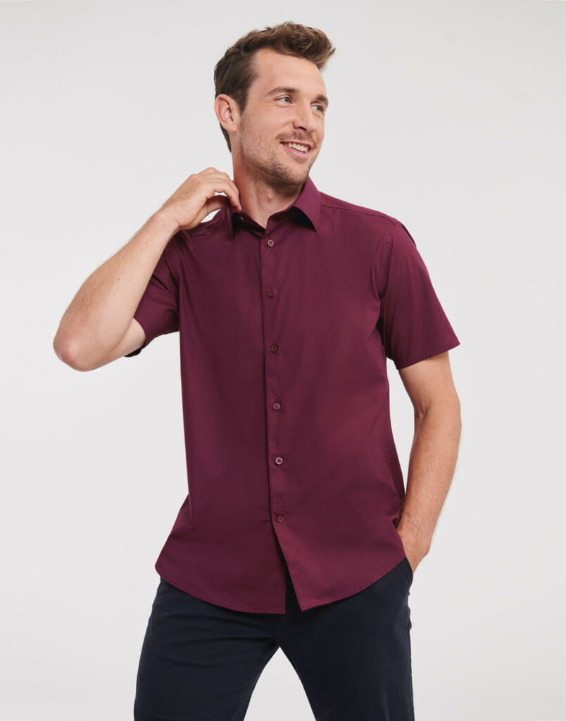 Fitted Short Sleeve Stretch Shirt