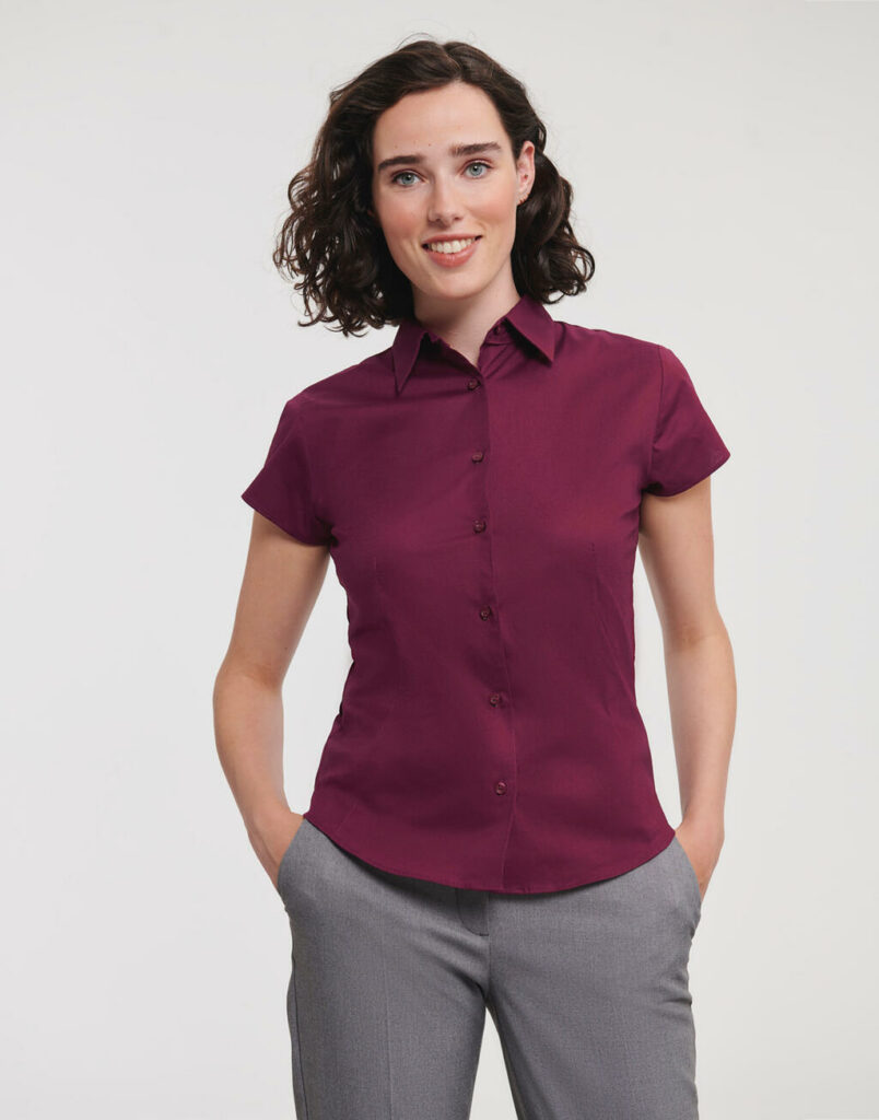 Fitted Short Sleeve Blouse