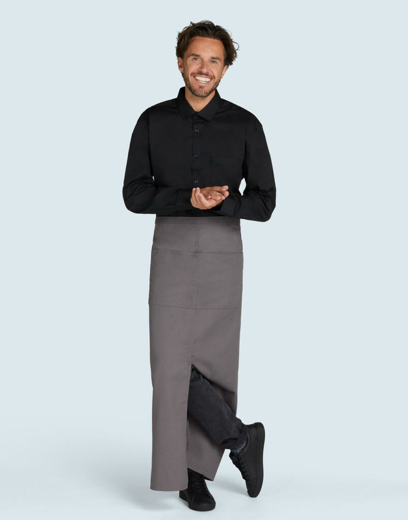 BERLIN Long Bistro Apron with Vent and Pocket