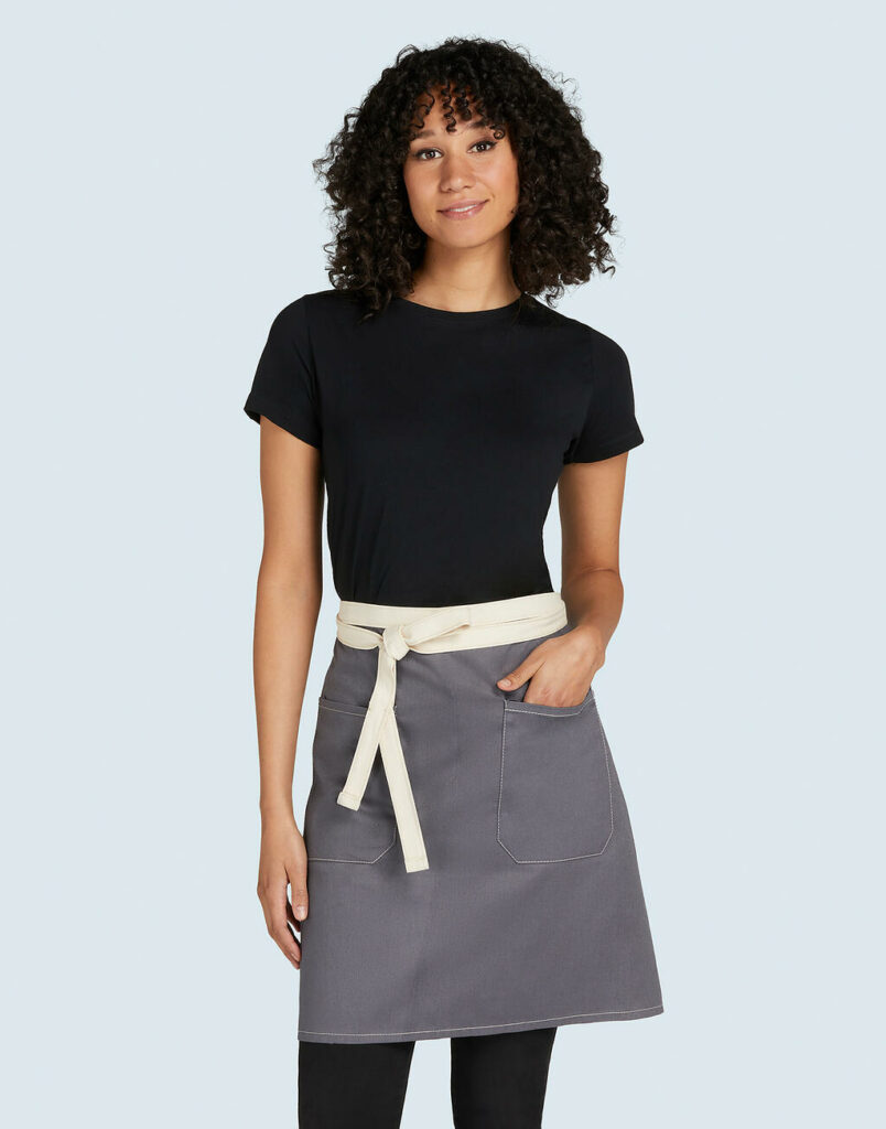 SANTORINI – Contrasted Bistro Apron with Pocket