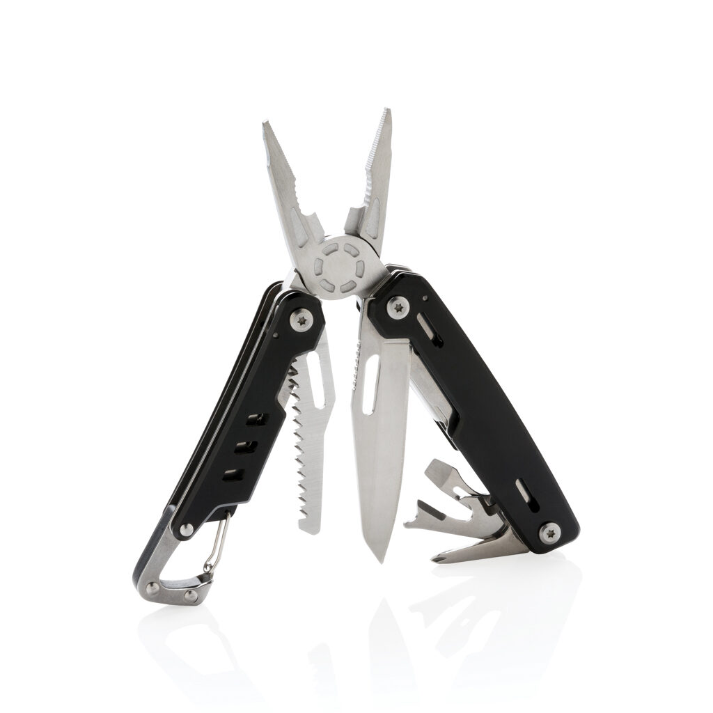 Solid multitool with carabiner