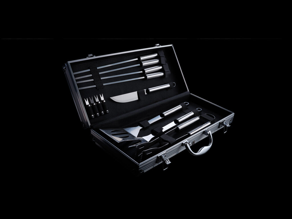 Set de 12 pcs pour barbecue en coffret aluminium