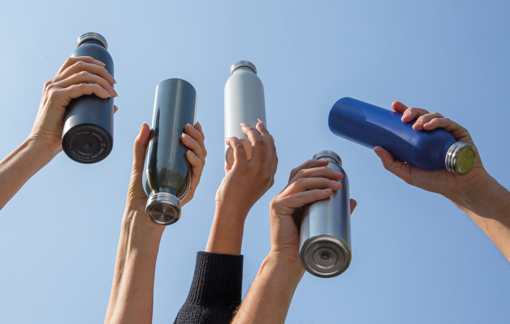 Lekvrije drinkfles met koperisolatie