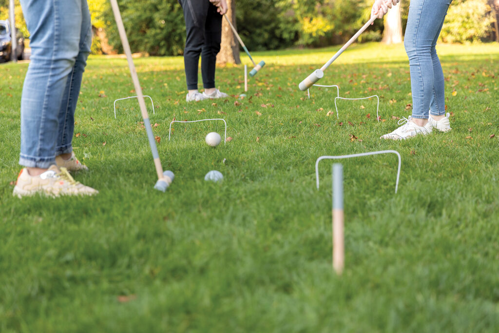 Wooden croquet set