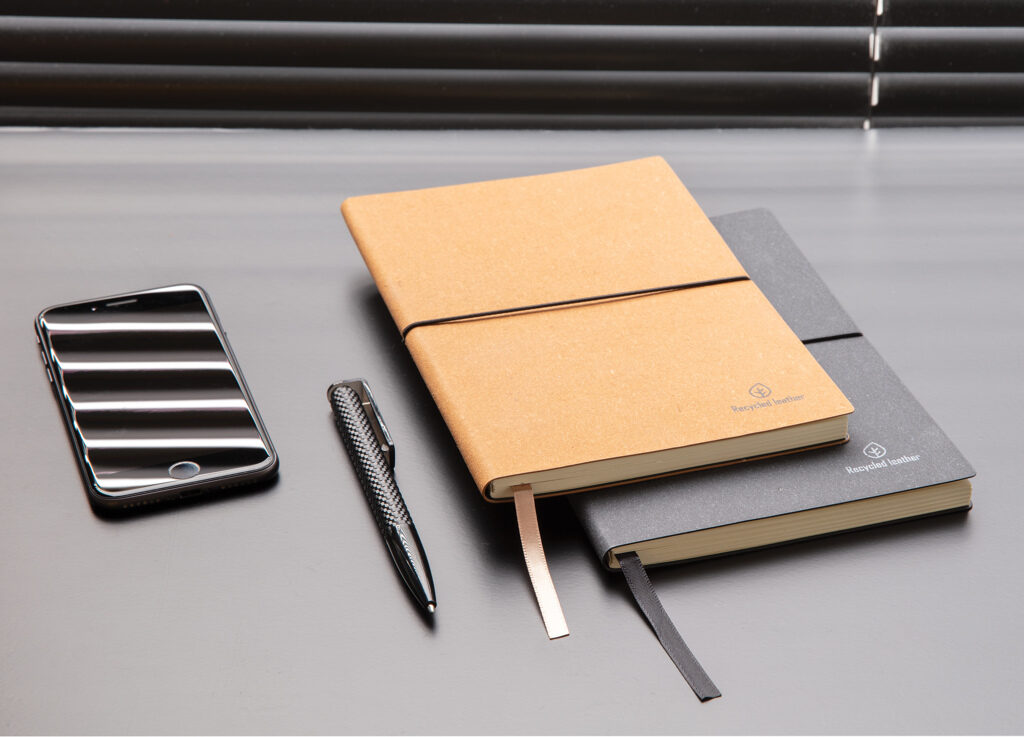 A5 recycled leather notebook