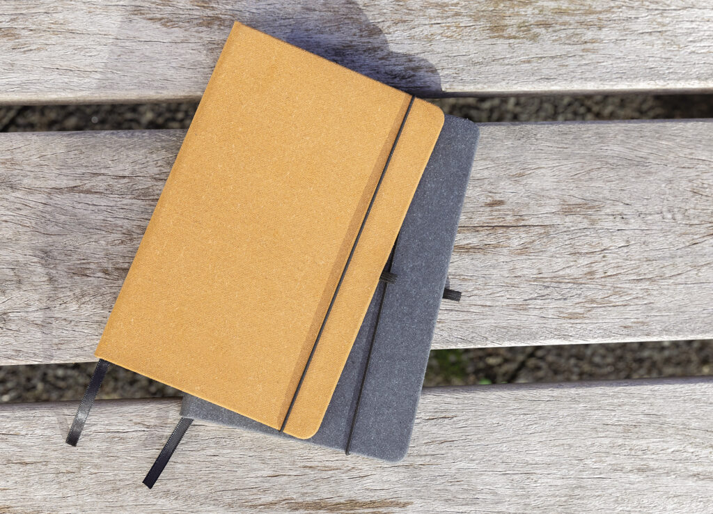 Recycled leather hardcover notebook A5