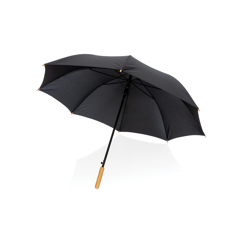 27″ Impact AWARE™ RPET 190T auto open bamboo umbrella